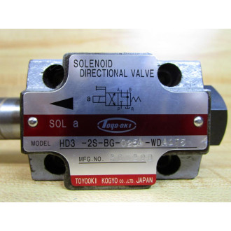 Toyo-oki HD3-2S-BG-025A-WDA1T5 Solenoid Directional Valve WO Coil - Used