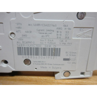 Allen Bradley 1489-M1C100 10A Circuit Breaker 1489M1C100 - New No Box