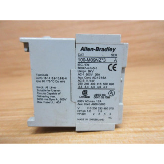 Allen Bradley 100-M09NZ243 Control Relay 100-MO9NZ243 - Used