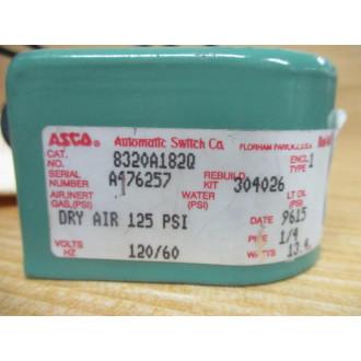 Asco 8320A182Q-120 Solenoid Valve 8320A182Q Coil Only - New No Box