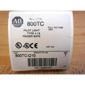 Allen Bradley 800TC-Q10 Finger Safe Pilot Light 800TCQ10