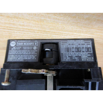 Allen Bradley 194R-NC030P3 Disconnect Switch 194RNC030P3 - Used