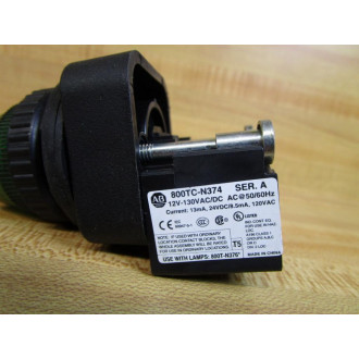 Allen Bradley 800H-QRH2GNP Pilot Light 800HQRH2GNP W800TC-N374 - New No Box
