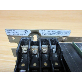 Allen Bradley 709-TOD103 Starter Contactor 709-T0D103 W 2 Relays - Used