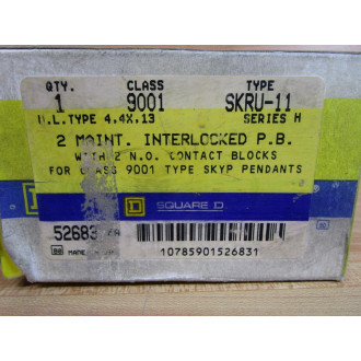 Square D 9001-SKRU-11 Pushbutton SKRU-11 W(2) 9001-KA-2