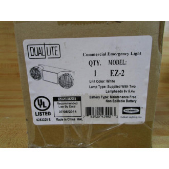 Dual Lite EZ-2 Two-Headed Emergency Light EZ2 Hubbell White 6V 5.4W