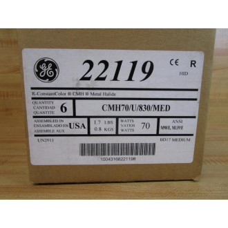 General Electric CMH70U830MED GE 70W Metal Halide Bulb 22119 (Pack of 6)