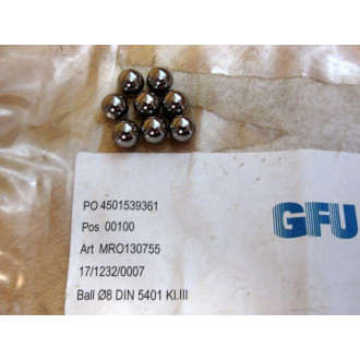 GFU MRO130755 Ball Ø8 DIN 5401 KI.III (Pack of 8)