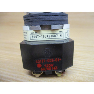 Allen Bradley 800T-16JX91KB7 Selector Switch 800T16JX91KB7 Green - Used