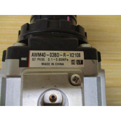 SMC AWM40-03BD-R-X2108 Mist Separator Regulator AWM4003BDRX2108 - Used