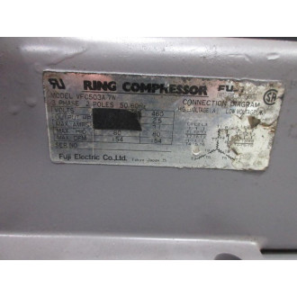 Fuji Electric VFC503A-7W Ring Compressor Regenerative Blower Tested - Used
