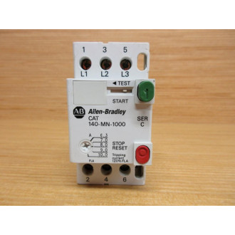 Allen Bradley 140-MN-1000 Starter 6.3-10A 140MN1000 Ser. C, Cracked - Used