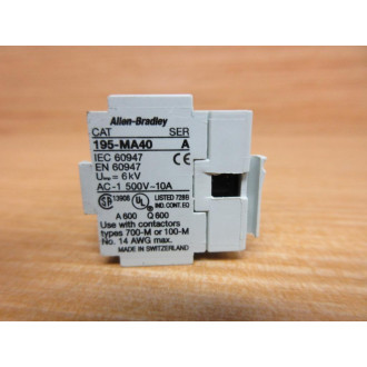 Allen Bradley 195-MA40 Auxiliary Contact (Pack of 2) - Used