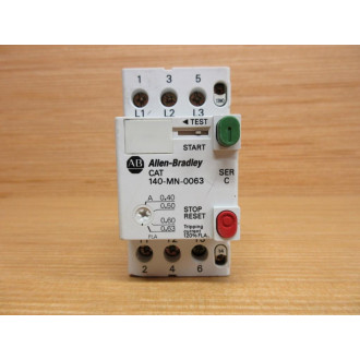 Allen Bradley 140-MN-0063 Motor Starter 140MN0063 Ser C, W140-A10 - Used