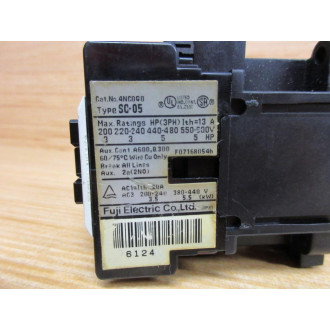 Fuji Electric SC-05 Contactor 4NC0G0 200-220 Coil - Used