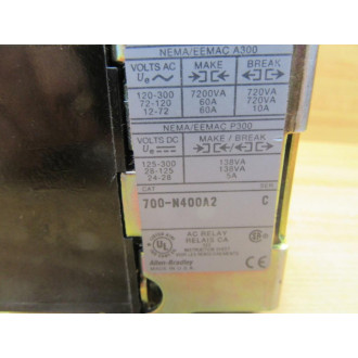 Allen Bradley 700-N400A2 Relay 700N400A2 Minor Damaged Insulator - New No Box