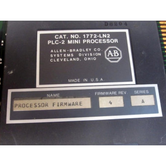Allen Bradley 1772-LN2 PLC-2 MINI CPU 1772LN2 Ser.A FW Rev.4  WKey - Used
