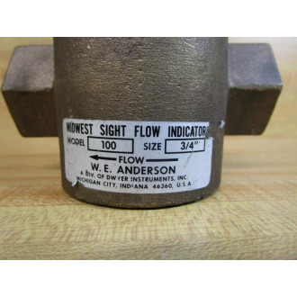 Dwyer SFI-100-34" W.E Anderson Sight Flow Indicator - Used