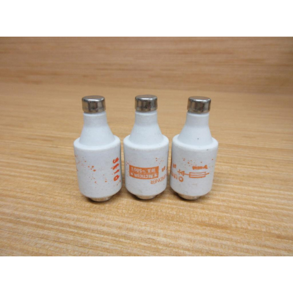 Linder 16A 500V Ceramic Bottle Fuse (Pack of 3)