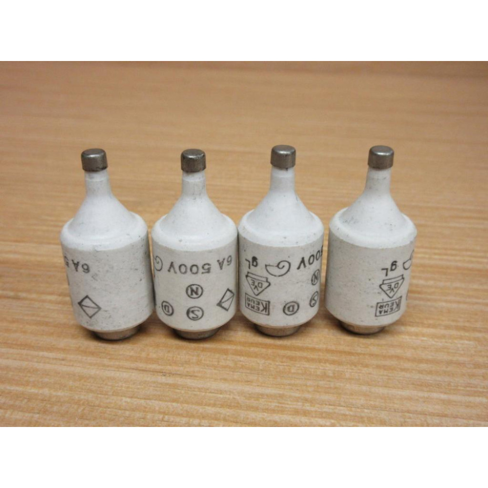 Kema Keur 6A 500V Ceramic Bottle Fuse (Pack of 4) - New No Box