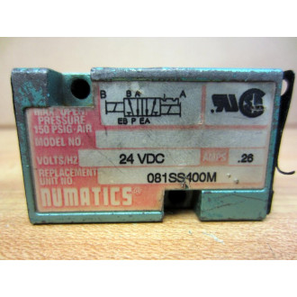 Numatic 081SS400M Solenoid Valve Main Valve Only - Used