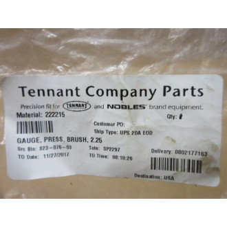 Tennant 222215 Brush Pressure Gauge
