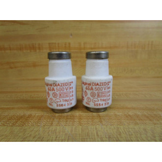 Kema Keur 5SB4 3 Original Diazed 63A Fuse 5SB43 Tested (Pack of 2) - Used