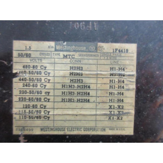 Westinghouse 1F4415 MTC Transformer - Used