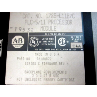 Allen Bradley 1785-L11B Module 96188872 Ser. C Firmware Rev H - Used