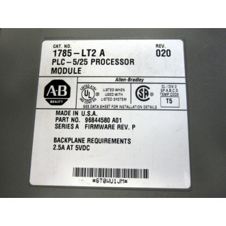Allen Bradley 1785-LT2 PROCR Module PLC-525 Rev.020  FW Rev.P - Used