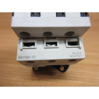 Siemens 3RV1-011-0JA10 Circuit Breaker 3RV10110JA10 W 3RV1901-1D - Used