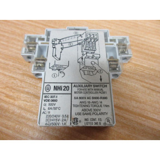 Moeller Klockner NHI 20 Eaton Auxiliary Contact NHi 20 - Used