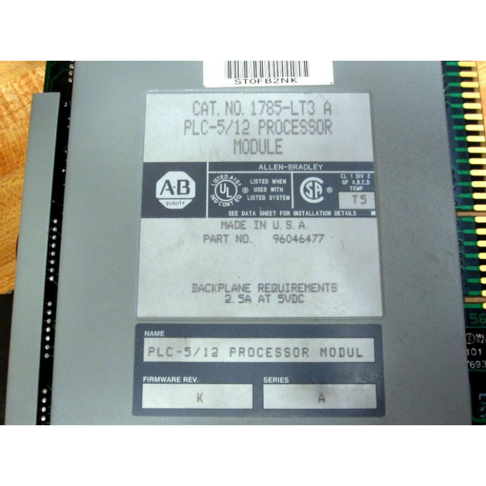 Allen Bradley 1785-LT3 PLC-512 CPU Module Ser.A FW Rev.K - Parts Only