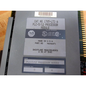 Allen Bradley 1785-LT3 PLC-512 CPU Module Ser.A FW Rev.G - Used