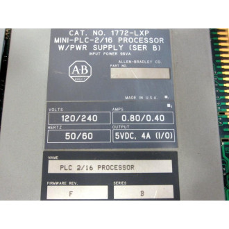 Allen Bradley 1772-LXP Processor Ser.B FW Rev.F - Used