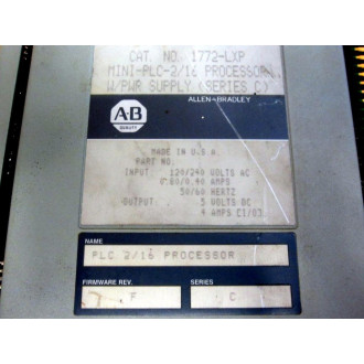 Allen Bradley 1772-LXP Processor Ser.C FW Rev.F - Used