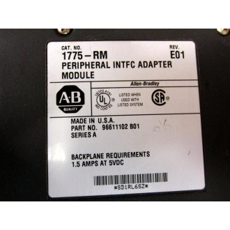 Allen Bradley 1775-RM INTFC Adapter Module 1775RM Ser.A Rev.E01 - Used