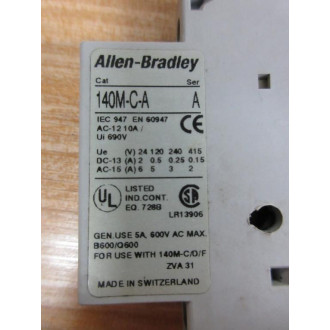 Allen Bradley 140-CASAR10M10 Auxiliary Contact 140MCASAR10M10 - Used