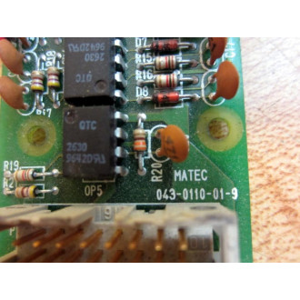 Matec 043-0110-01-9 Circuit Board 0430110019 - Used