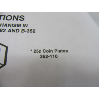 Bobrick B-352-110 25 Cent Mechanism B352110 - New No Box