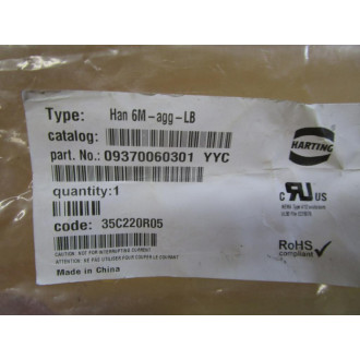 Harting 09370060301 Connector Housing Base Han 6M-agg-LB