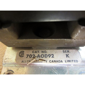 Allen Bradley 702-AOD92 3P Contactor 702AOD92 - Used