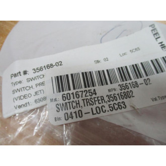 Video Jet 356168-02 Pressure Tank Switch 35616802