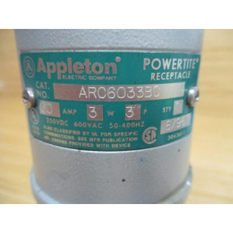 Appleton ARC6033BC Powetite Receptacle - Used