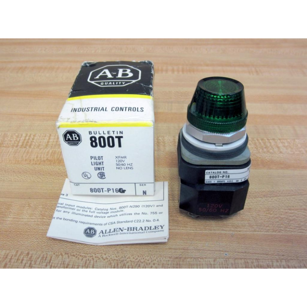 Allen Bradley 800T-P16G Green Pilot Light 800TP16G Series N Allen Bradley 800T-P16G Green Pilot Light 800TP16G Series N