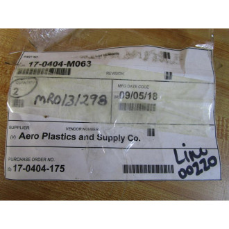 Aero Plastics 17-0404-M063 Transfer Frame MRO131298 - New No Box