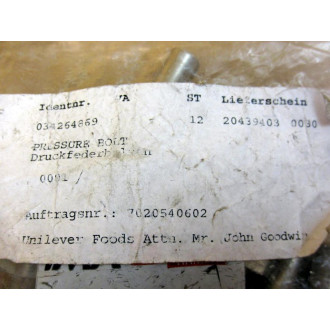 Hamba Filltec 034264869 Pressure Bolt 7020540602 (Pack of 12) - New No Box