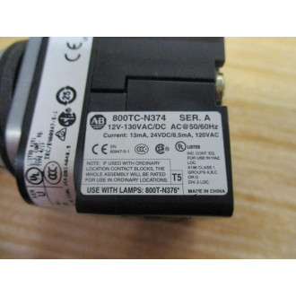 Allen Bradley 800T-FXQH2RA1 PushPull Device - Used