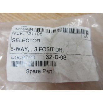 Conant 121106 Selector Valve 1250484 - New No Box