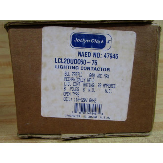 Joslyn Clark LCL20U0060-76 Lighting Contactor 47946